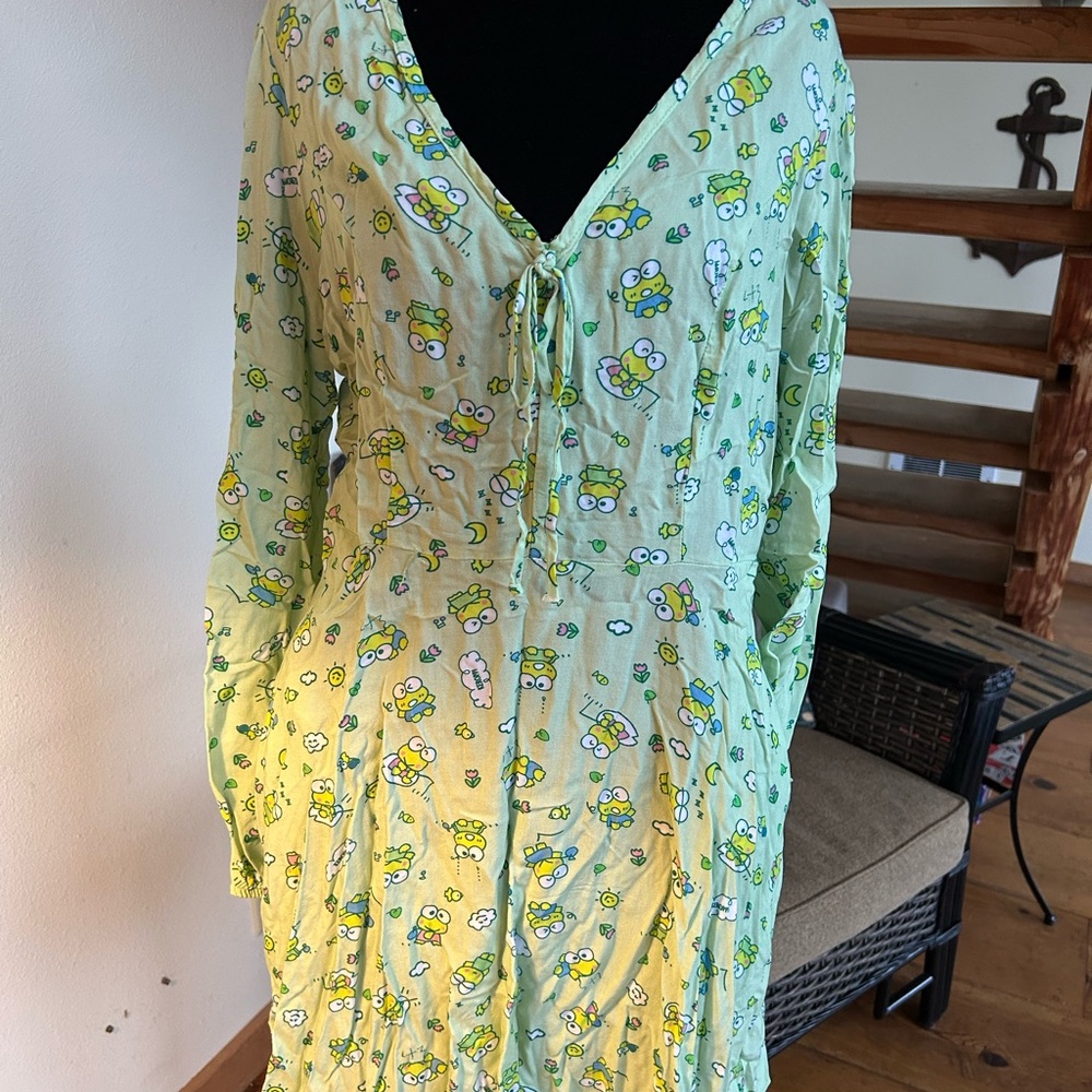 Keroppi Sanrio Long Sleeve Pocketed Dress